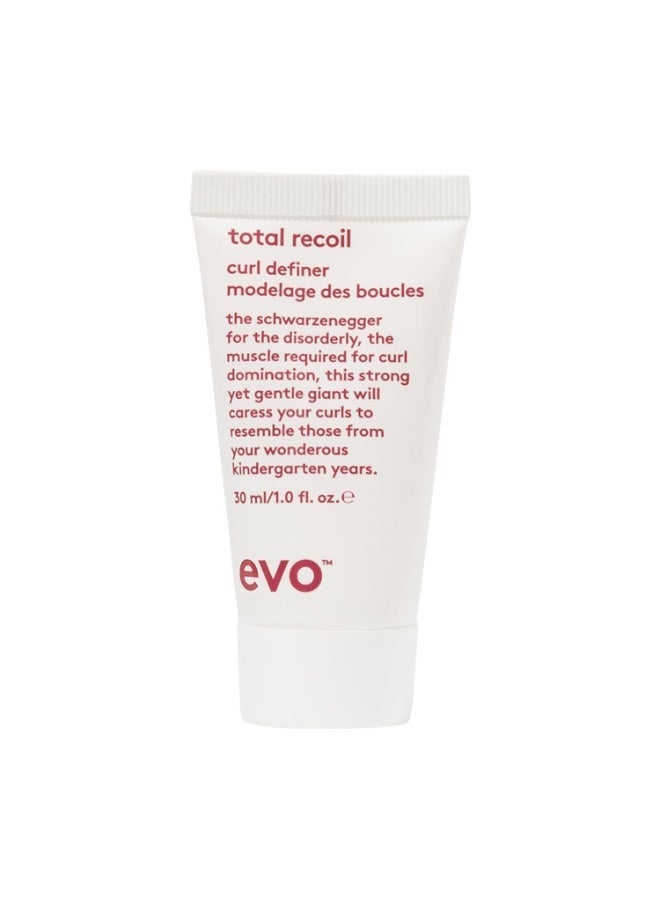 EVO Total Recoil Curl Definer - Strong Hold Defining Moisturizing Cream - Enhances Natural Curl Pattern & Reduces Frizz - Humidity Control - Travel Size, 30ml / 1.01fl.oz - Image 1